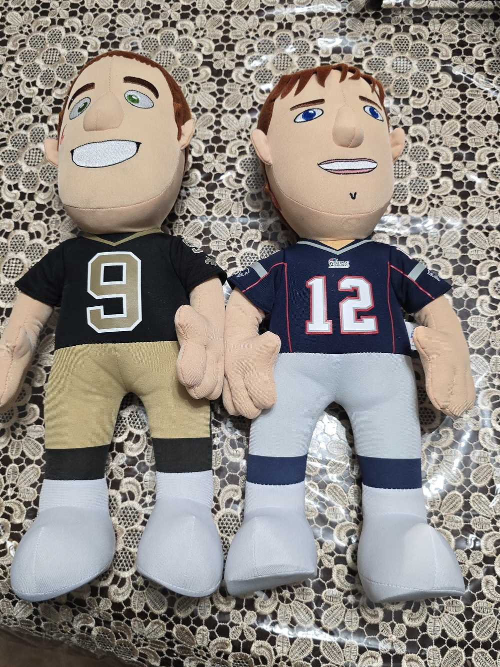 Plush Football Player Figure in Black & Gold - Team Jersey Toy